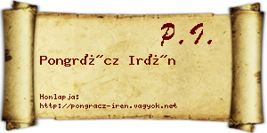 Pongrácz Irén névjegykártya